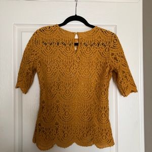 Mustard colour lace shirt